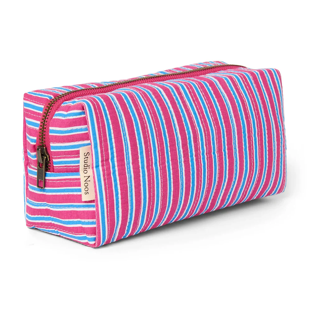 Studio Noos Necessaire  'Poplin Pouch' Raspberry Striped - Image 4