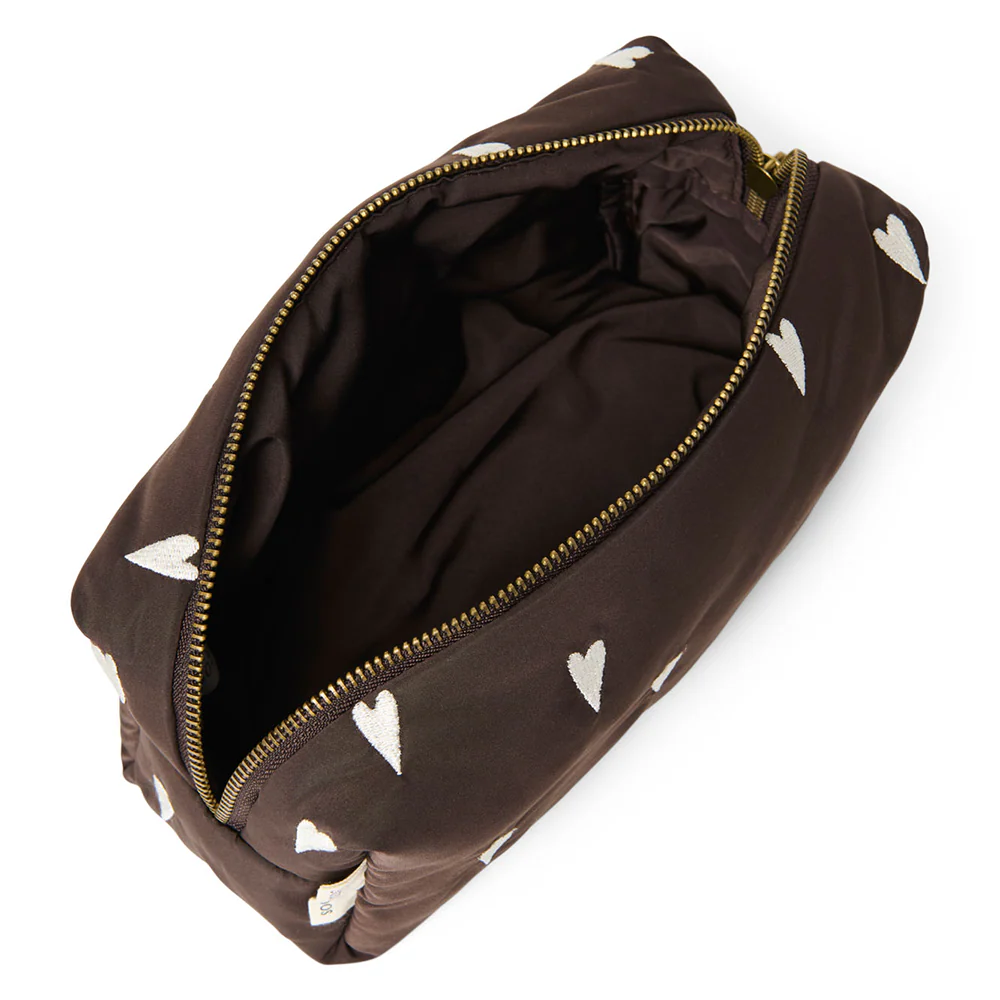 Studio Noos Necessaire  'Puffy Pouch' Brown Hearts - Image 3