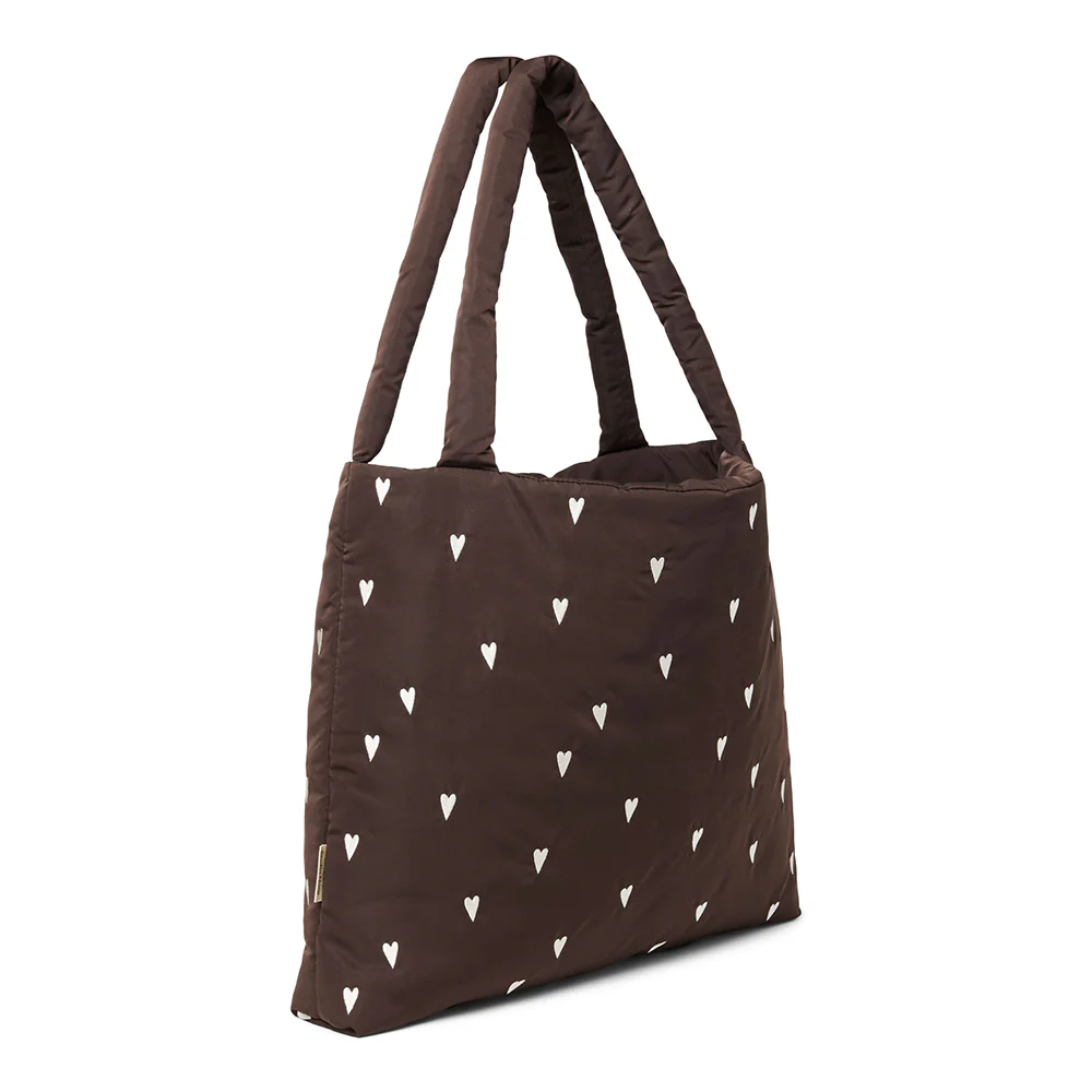 Studio Noos  Tragetasche 'Puffy Mom Bag' Brown Hearts - Image 3