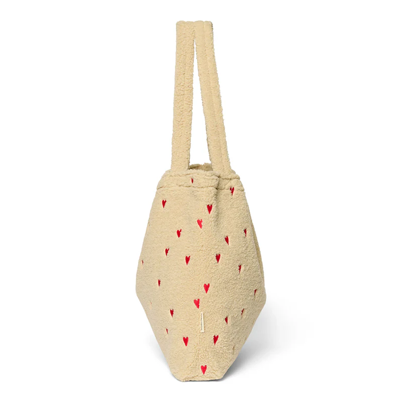 Studio Noos Tragetasche Teddy 'Hearts' Ecru - Image 3