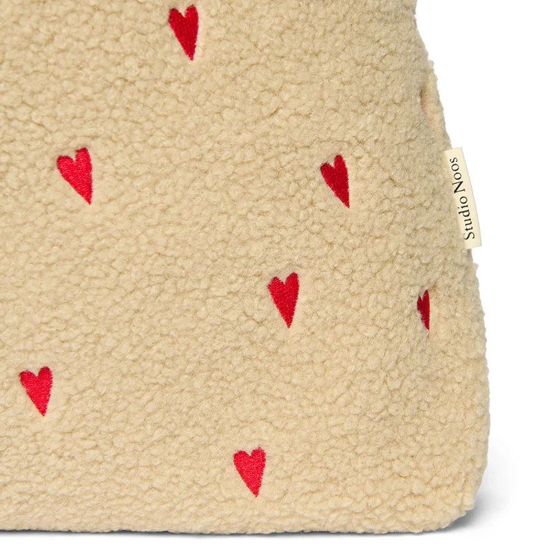 Studio Noos Tragetasche Teddy 'Hearts' Ecru - Image 4