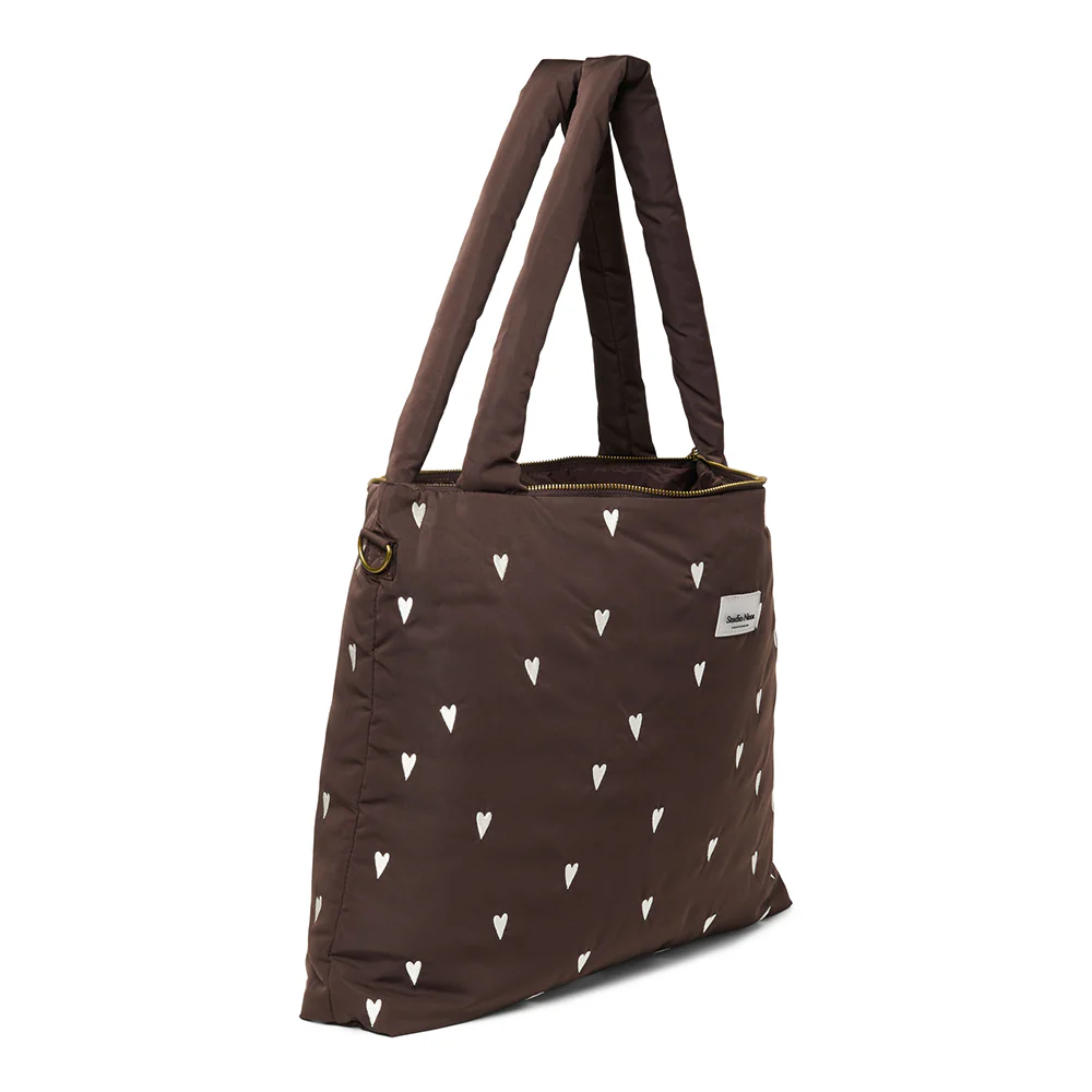 Studio Noos Wickeltasche 'Puffy' Brown Hearts - Image 3