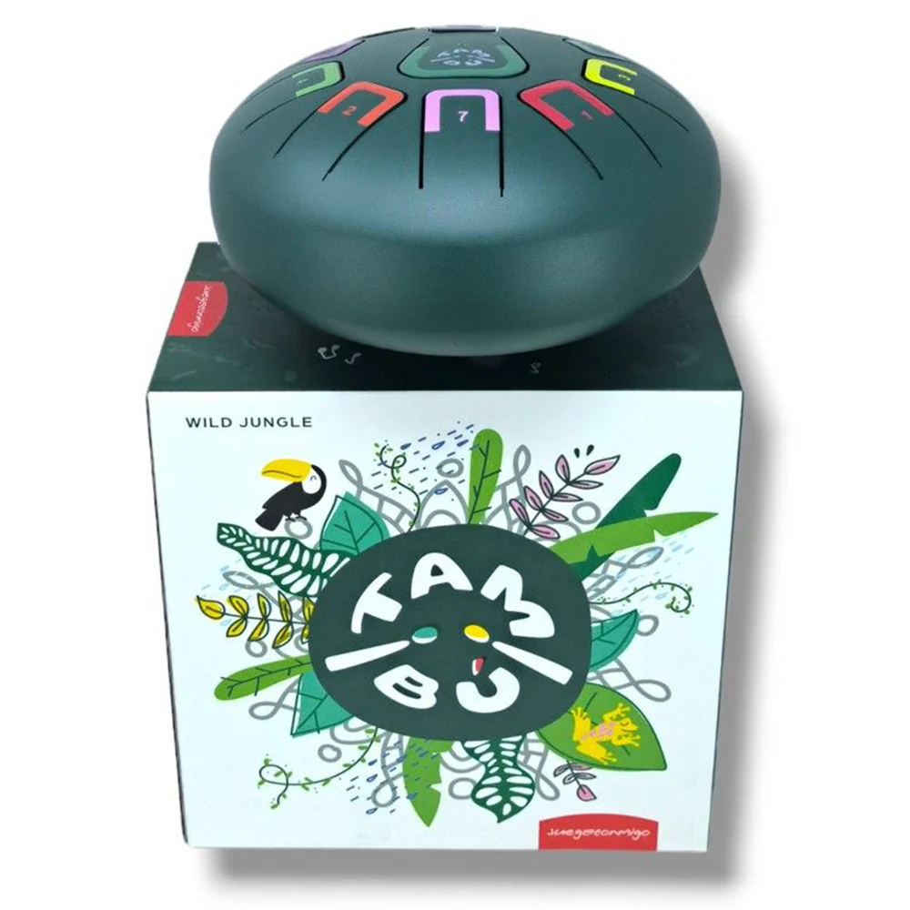 Tambú Trommel 8" mit 11 Tönen Jungle Grün - Image 11