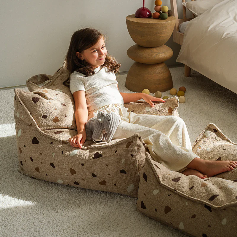 Wigiwama  Quadratischer Ottoman 'Terrazzo' Sand - Image 3