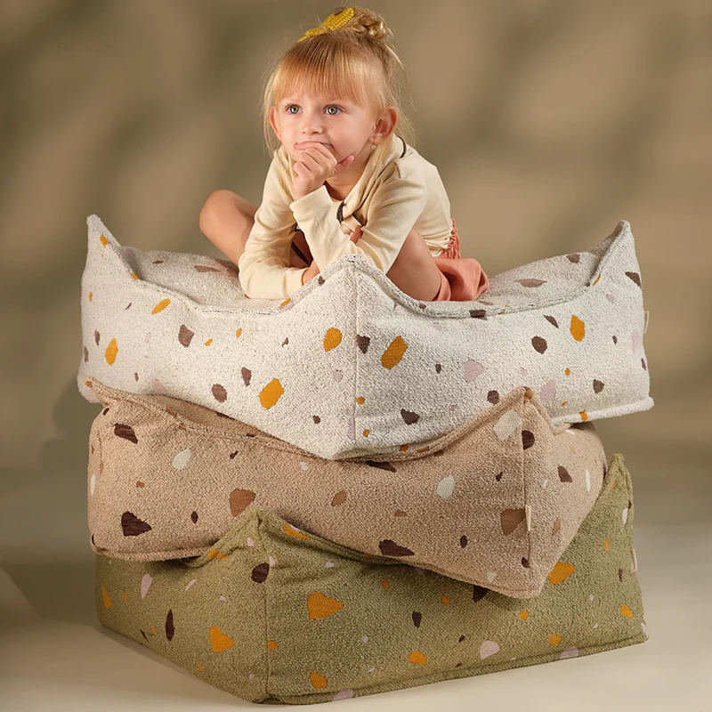 Wigiwama  Quadratischer Ottoman 'Terrazzo' Sand - Image 5