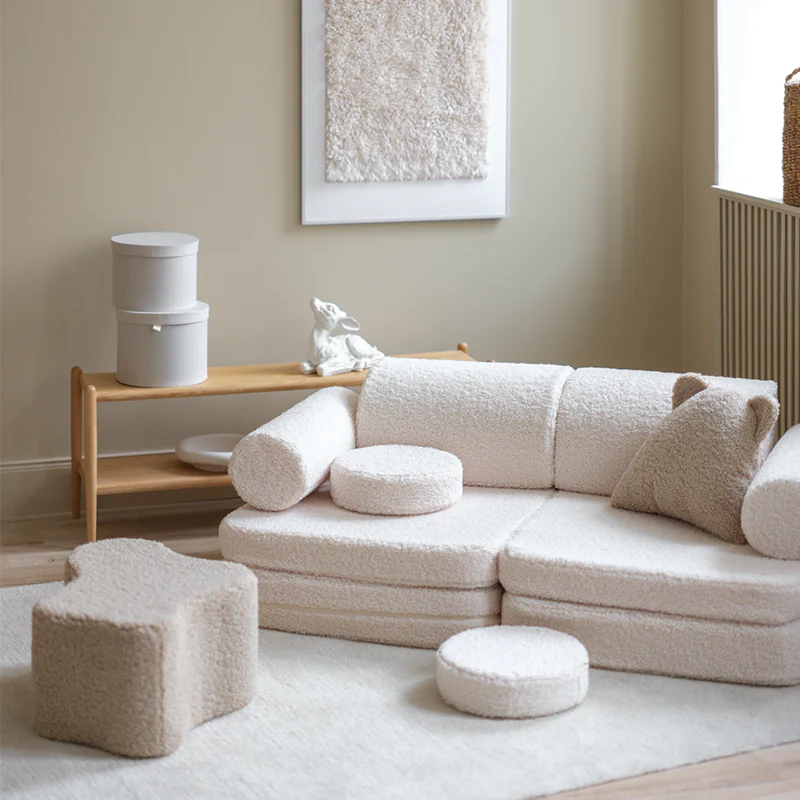 Wigiwama Sofa Teddy Settee Cream White - Image 2